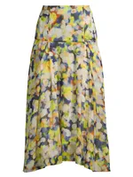 Enlighten Watercolor Midi Skirt