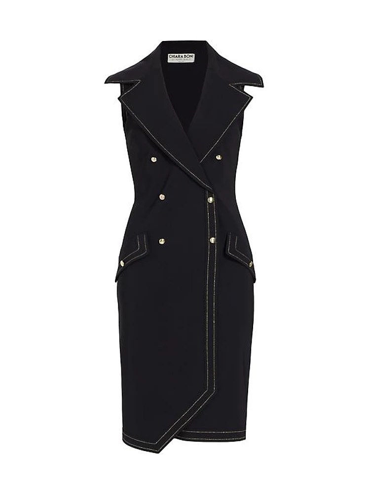 Stefano Double-Breasted Stretch Blazer Dress