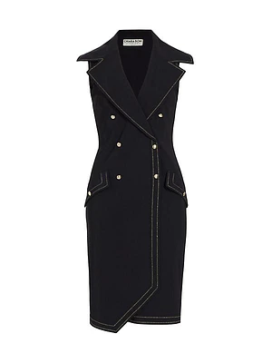 Stefano Double-Breasted Stretch Blazer Dress