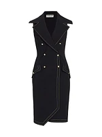 Stefano Double-Breasted Stretch Blazer Dress