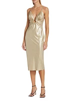 Viridiana Splendid Metallic Midi-Dress