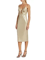 Viridiana Splendid Metallic Midi-Dress