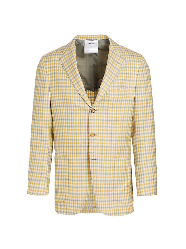 Plaid Cashmere-Blend Sportcoat