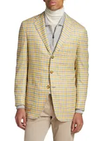 Plaid Cashmere-Blend Sportcoat