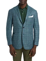 Plaid Wool-Blend Blazer