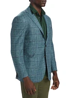 Plaid Wool-Blend Blazer