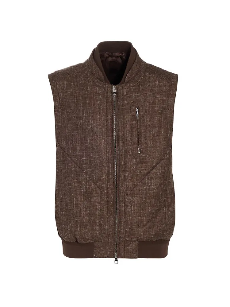 Padded Wool-Blend Vest