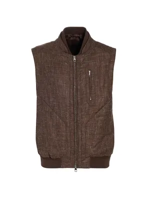 Padded Wool-Blend Vest