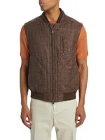 Padded Wool-Blend Vest