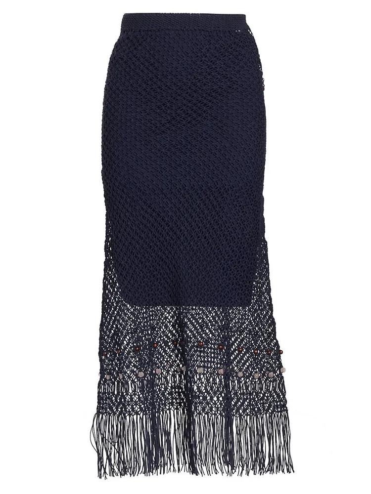 Horizon Macramé Lace Midi-Skirt