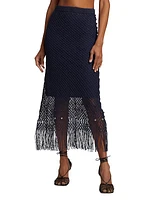 Horizon Macramé Lace Midi-Skirt