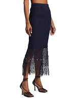 Horizon Macramé Lace Midi-Skirt