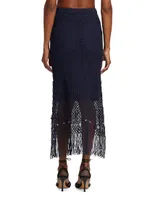 Horizon Macramé Lace Midi-Skirt