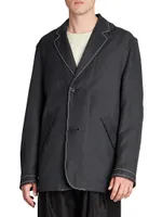 Contrast-Stitched Reversible Blazer