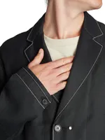 Contrast-Stitched Reversible Blazer