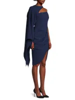 Gianna Cape-Sleeve Mini-Dress