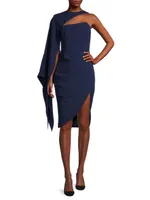 Gianna Cape-Sleeve Mini-Dress