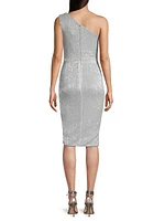 Cowlneck Sequined Cocktail Dress