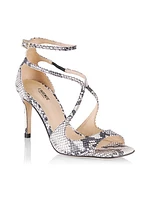 Madeline II Snake-Embossed Leather Sandals