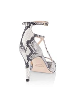 Madeline II Snake-Embossed Leather Sandals