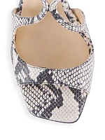 Madeline II Snake-Embossed Leather Sandals