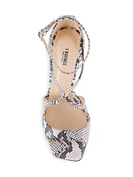 Madeline II Snake-Embossed Leather Sandals