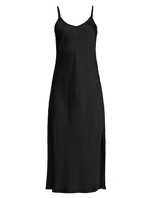 V-Neck Crepe Slipdress