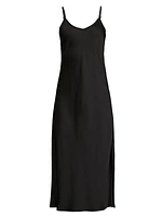 V-Neck Crepe Slipdress