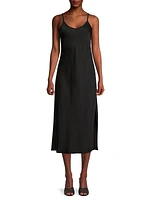 V-Neck Crepe Slipdress