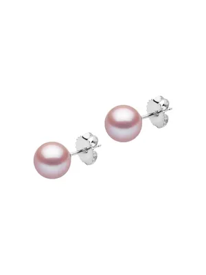14K Gold & 8-9MM Pink Freshwater Pearl Stud Earrings