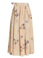 Iris Bluebell Wrap Midi-Skirt