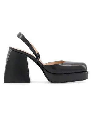 Bulla Jones 120MM Sling-Back Leather Platform Pumps