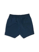 Little Boy's & Boy's Curved Logo Beachwear Shorts