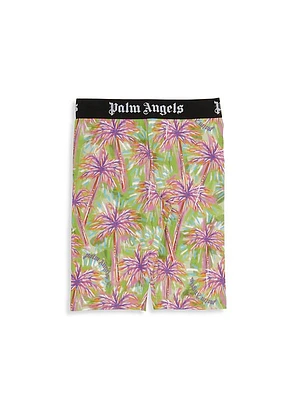 Little Girl's & Girl's Palm Tree Biker Shorts