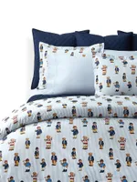 Teddy Bear Stripe 3-Piece Duvet Cover Set