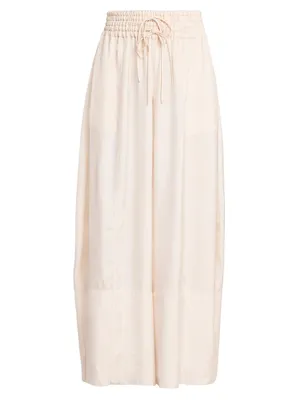 Elasticized Wide-Leg Pants