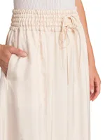 Elasticized Wide-Leg Pants