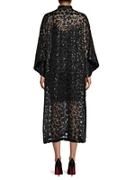 Floral Sequined Mesh Caftan