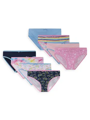 Little Girl's & 8-Piece Multicolored Bikini Underwear Set