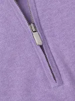 Crown Crest Cotton-Silk Quarter-Zip Classic-Fit Pullover