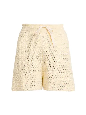 Crocheted Drawstring Shorts