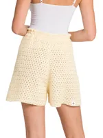 Crocheted Drawstring Shorts