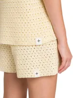 Crocheted Drawstring Shorts