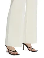 Compact Knit Wide-Leg Pants