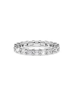 14K White Gold & 2 TCW Emerald-Cut Natural Diamond Eternity Band