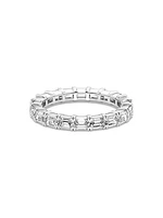 14K White Gold & 2 TCW Emerald-Cut Natural Diamond Eternity Band