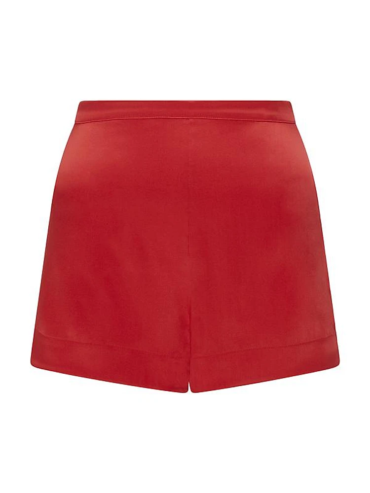 Joie Silk-Blend Satin Pajama Shorts