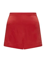 Joie Silk-Blend Satin Pajama Shorts