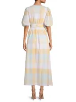 Stella Check Cotton Midi-Dress