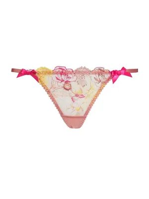 Zuri Embroidered Bow Thong